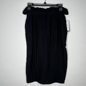 New Katie May Black Skirt Back Slit Elastic Waist Women's Size M